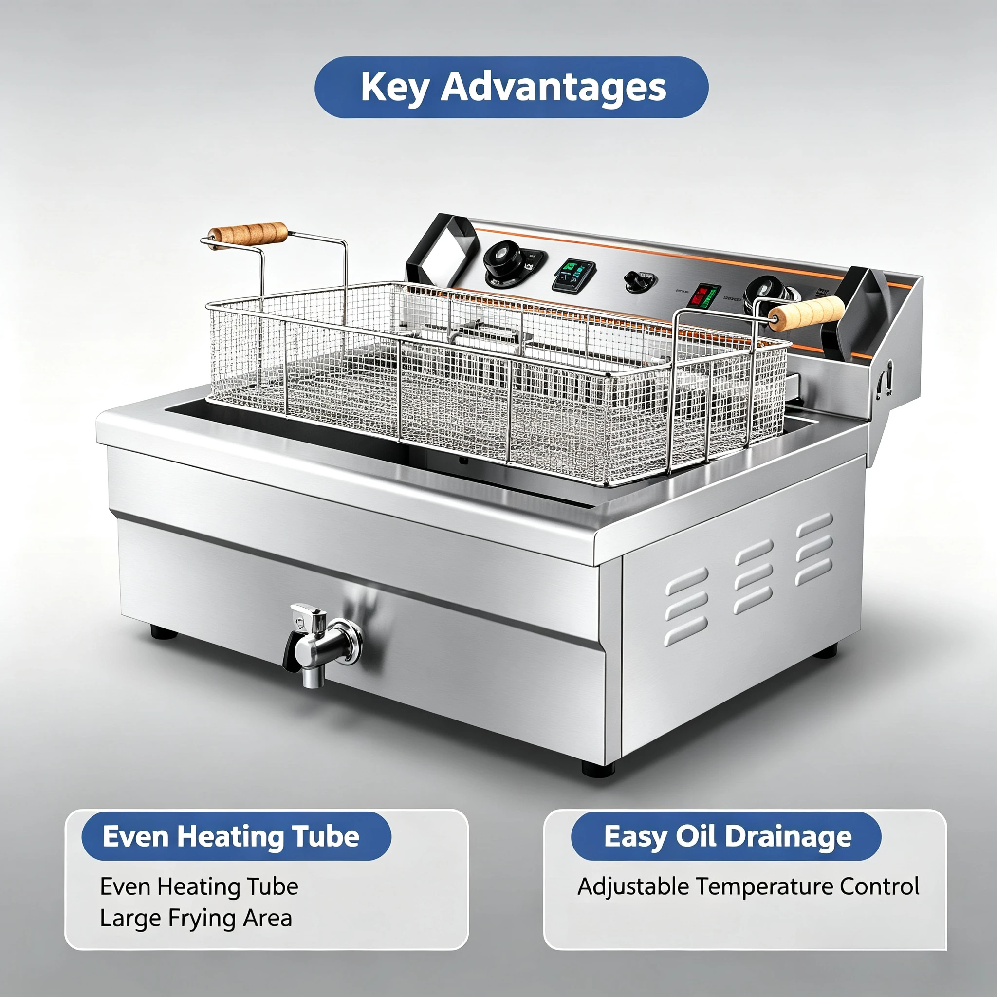 หม้อทอดไฟฟ้าเชิงพาณิชย์ความจุข - Electric Fryer Commercial 20L บทวิจารณ์และราคา