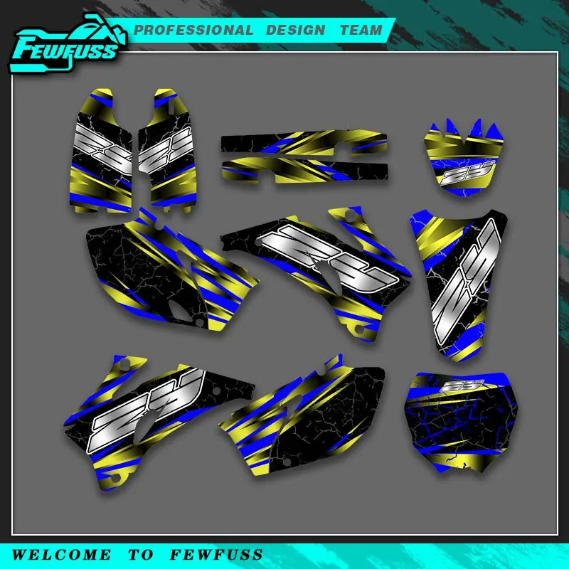 

Fewfuss для YAMAHA YZF250 450 2006 2007 2008 2009, графические наклейки, наклейки для мотоцикла, фон, индивидуальный номер