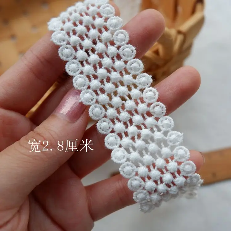 Exquisite Cotton Embroidery Ribbon Lace Trim Skirt, Sewing Accessories, Clothing Decorative Materials, Off White, High Quality