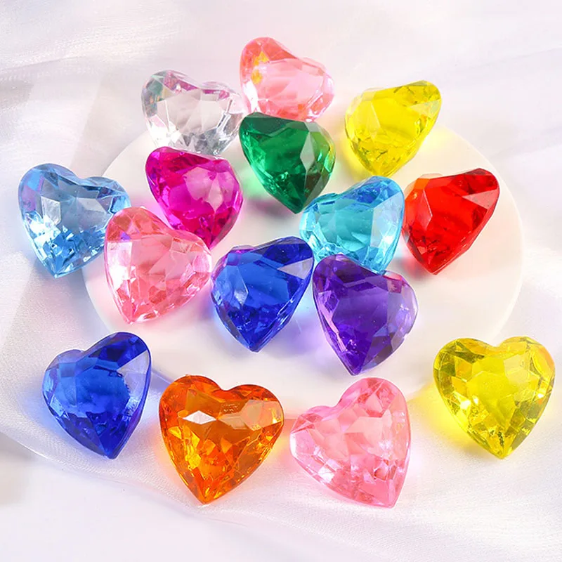 Pirate Treasure Toy Acrylic Diamond Love Heart Shaped Gems For Kids Party Favors Juguetes Para Niñas 3 4 6 8 10 Años Princesas