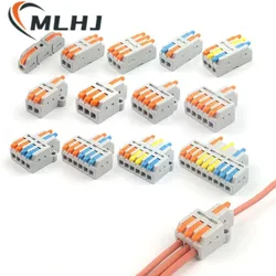 Mini Quick Wire Conductor Connector Universal Compact 2/3 Pin Splicing Push-inTerminal Block 1 in multiple out with fixing Hole