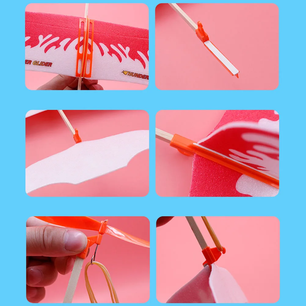 

3Pcs Rubber Band Powered Glider Airplanes Durable Plastic DIY Flying Aircraft for Kids Outdoor Play Learning Hand Eye