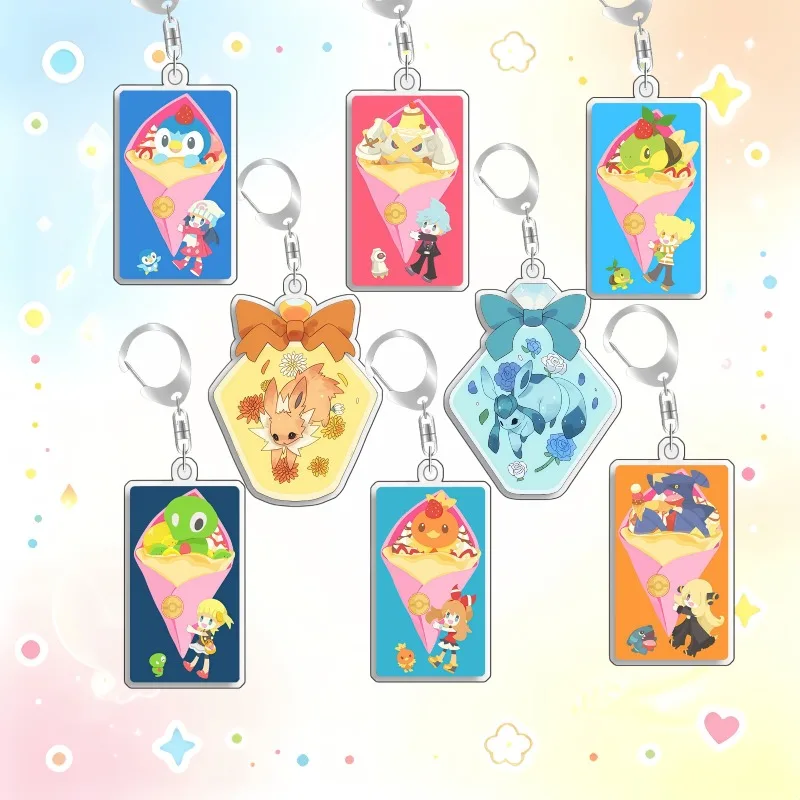 Llavero de acrílico para Pokémon Hikari, Steven, Cynthia, Barry, Bonnie, May, Dawn, colgante para mochila, decoración, colección, regalo para fans