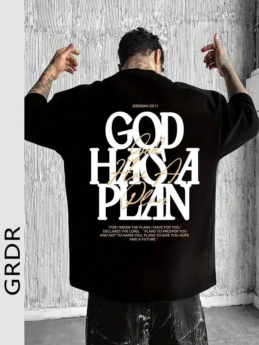 

Mens Religious Graphic Print Casual Round Neck Short Sleeve T-Shirt