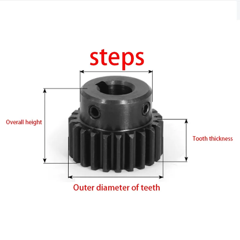 1Pcs 모듈 1 모터 기어 1M30T-35T 탄소강 재질 흑화 스퍼 기어 보어 크기 6/8/10/12/14/15/16/17mm
