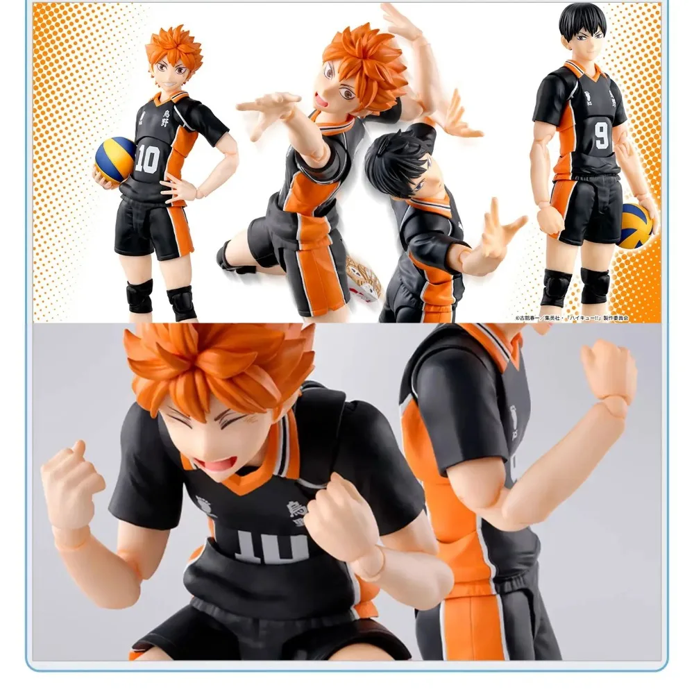 

Fast Shipping Bandai Original SHF Haikyuu!! Shoyo Hinata Tobio Kageyama Figure Finished Model KIT Anime Full Action Toy Gifts