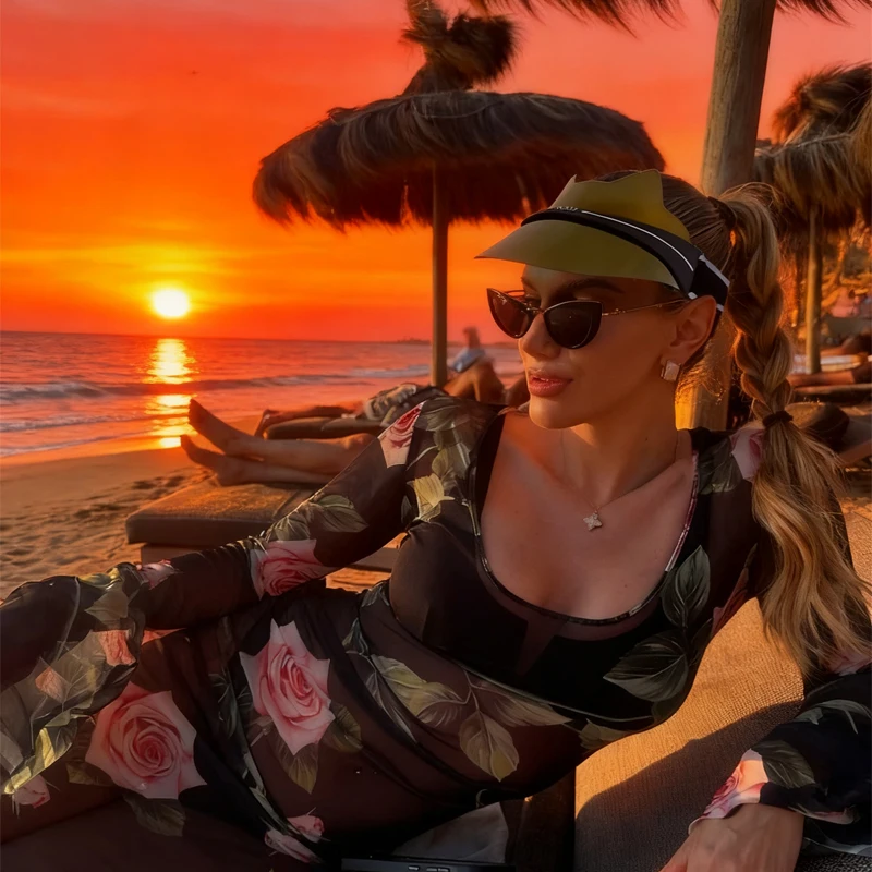 Luxury Women's Golf Hat Mirror Shiny Sun Hat Men's Outdoor Sports Cycling Travel Mountaineering Hat Casual Empty Top Sun Hat