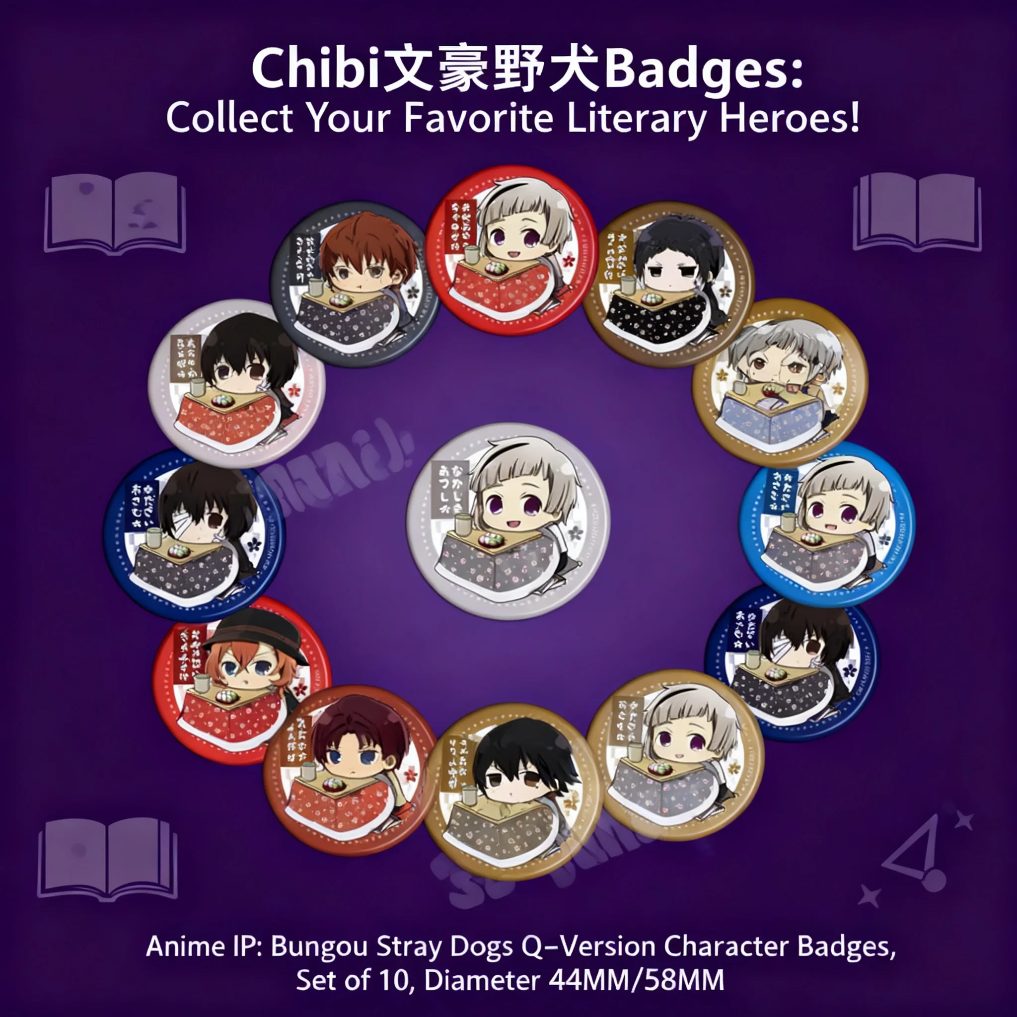 

Bungou Stray Dogs Cosplay Mirror Dazai Osamu Human Lost Nakajima Atsushi Badge Pin Brooch J Style Anime Merchandise Accessory