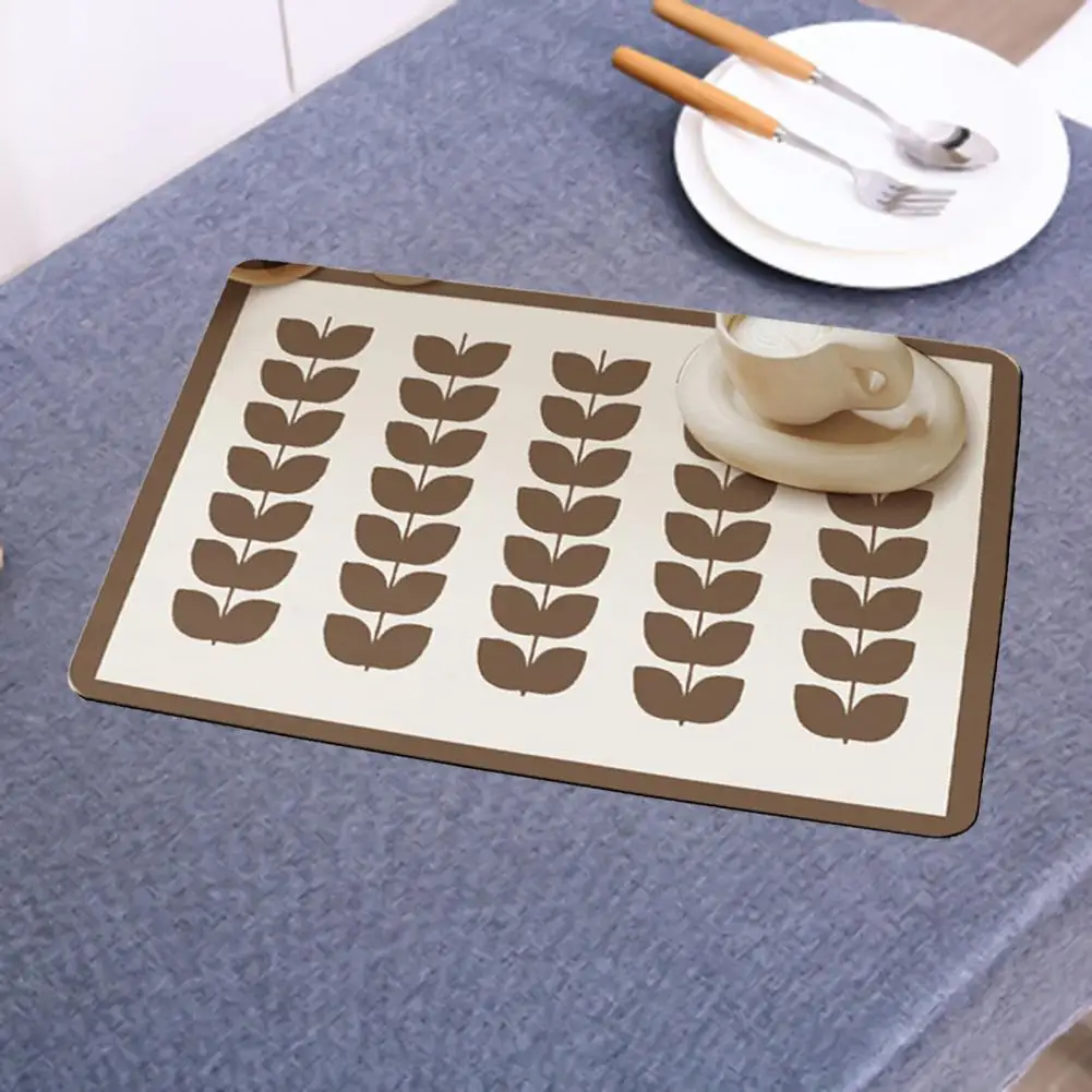 

Multi-functional Drying Mat Kitchen Draining Mat Geometric Kitchen Countertop Drying Mat Super Absorbent Anti-slip for Dishware