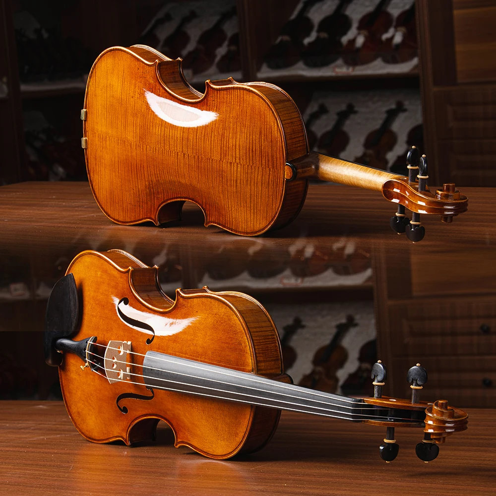 

CHRISTINA Professional Viola MS600 Widened Model, Modern Oil Varnish Alps-Carpathian Spruce Two-piece Flame Maple Ebony Fittings