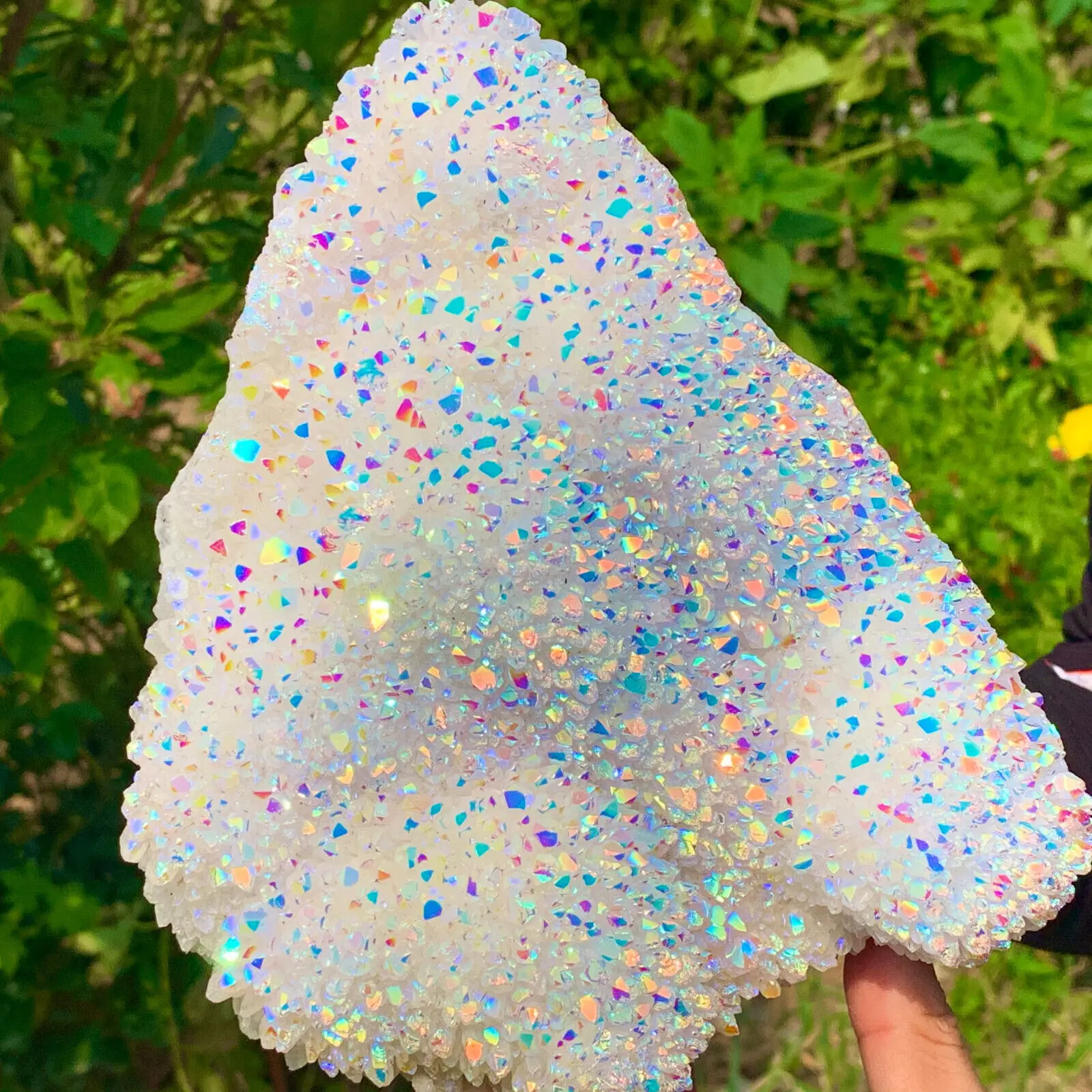 Natural Angel Aura Quartz Titanium BismuthSiliconcluster Rainbow Crystals Stone Healing