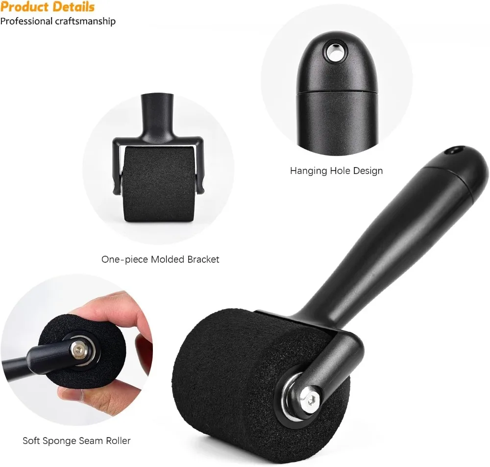 Wallpaper Smoothing Tool Kit with Sponge Roller, Squeegee, Cutting Tool for Peel & Stick, Window Tint, Decals