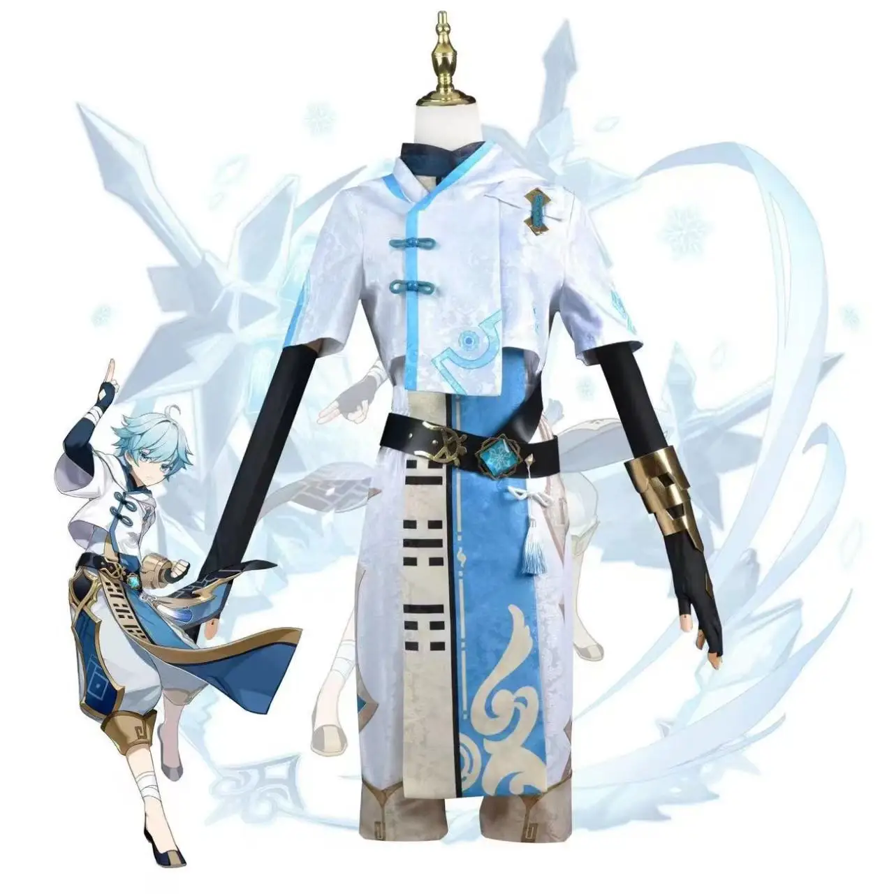 Genshin Impact ChongYun Cosplay Costume Full Set With Accessories And Wig For Men Comic Con Halloween Carnival Role Play Outfit view 4
