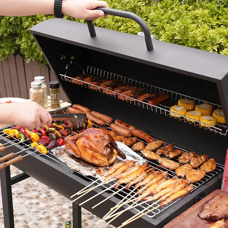 

Outdoor Large American BBQ Stove Household Villa Thickened Windproof Removable BBQ Shelf