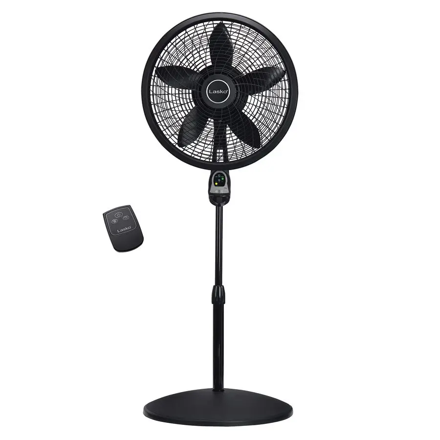 

Oscillating Cyclone Pedestal Fan, Adjustable Height, Timer, Remote Control, 3 Speeds, for Bedroom, Living Room, Home Office, 18,