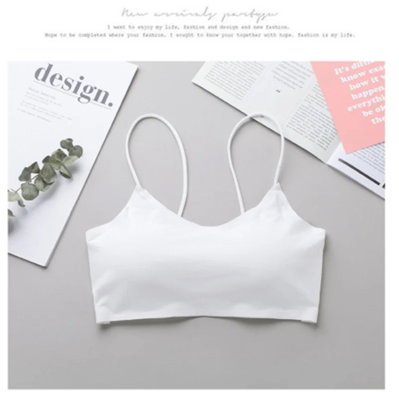 New Traceless Ice Silk Halter with Beautiful Back Top Short Little Vest Bra Comfortable Breathable Bottom Wrapped Bra