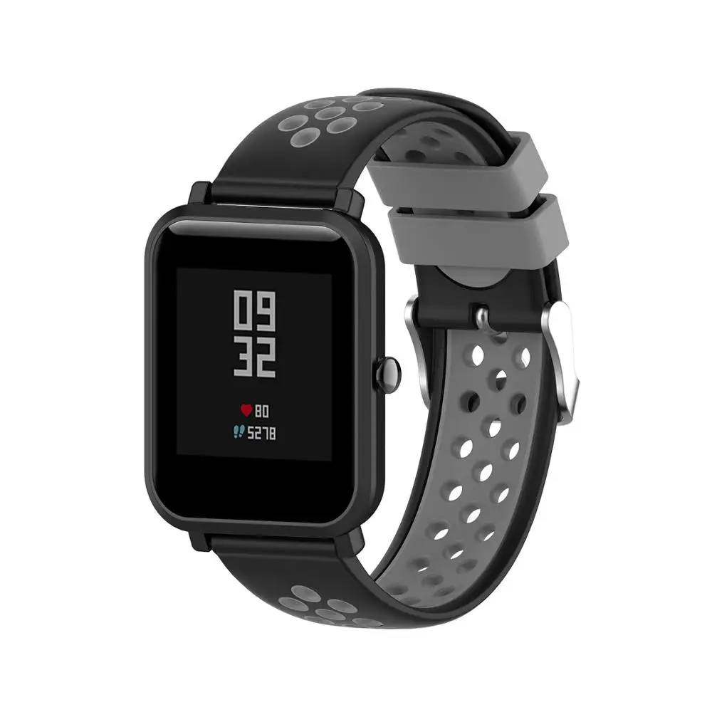 فيفاتا 20 22 مللي متر مزدوج اللون سيليكون حزام ساعة اليد ل شاومي Huami Amazfit بيب/GTR/GTS/Pace/Stratos 3/Garmin Vivoactive 3/Venu SQ