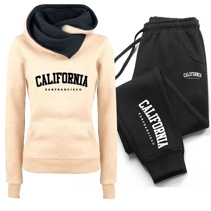 

Women's tracksuit pullover hoodie + Trousers two sets pullover warm hoodie Plush hoodie women's tracksuit