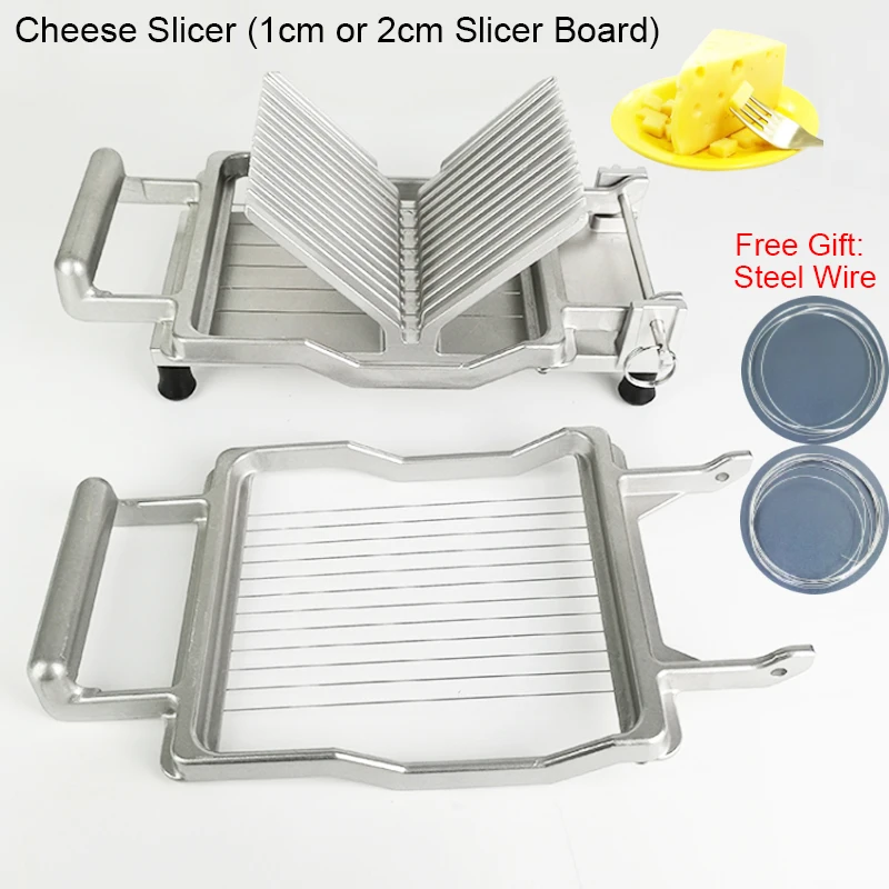 Cheese Slicer Board 1cm 2cm, Butter Sausage Cream Slicer Cutter Cutting Kitchen Hand Tool Free Gift Stainless Steel Wire