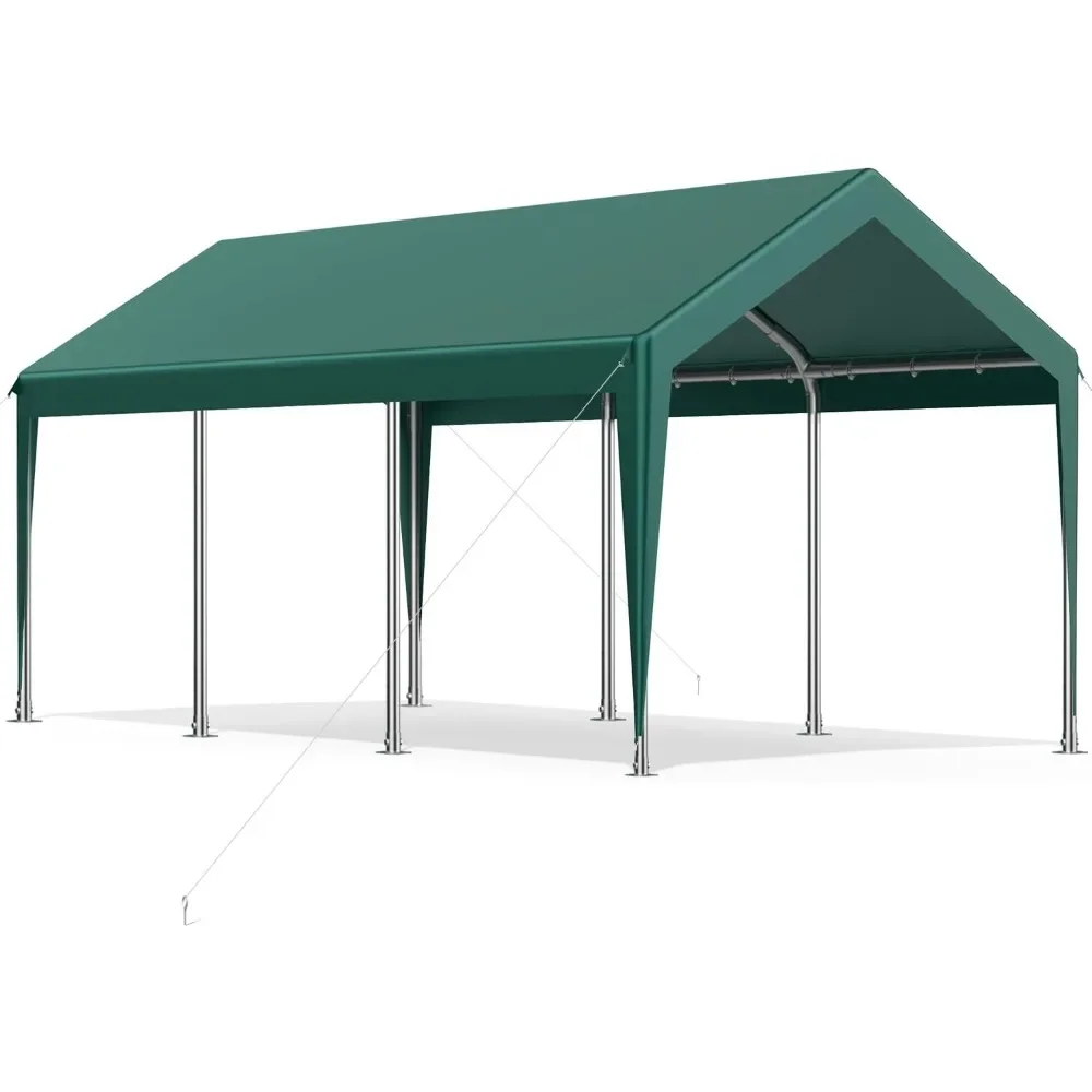 

12x20FT Heavy Duty Carport,UV Resistant Waterproof Carport Canopy with Four Wind-Resistant Ropes,Portable Car Canopy