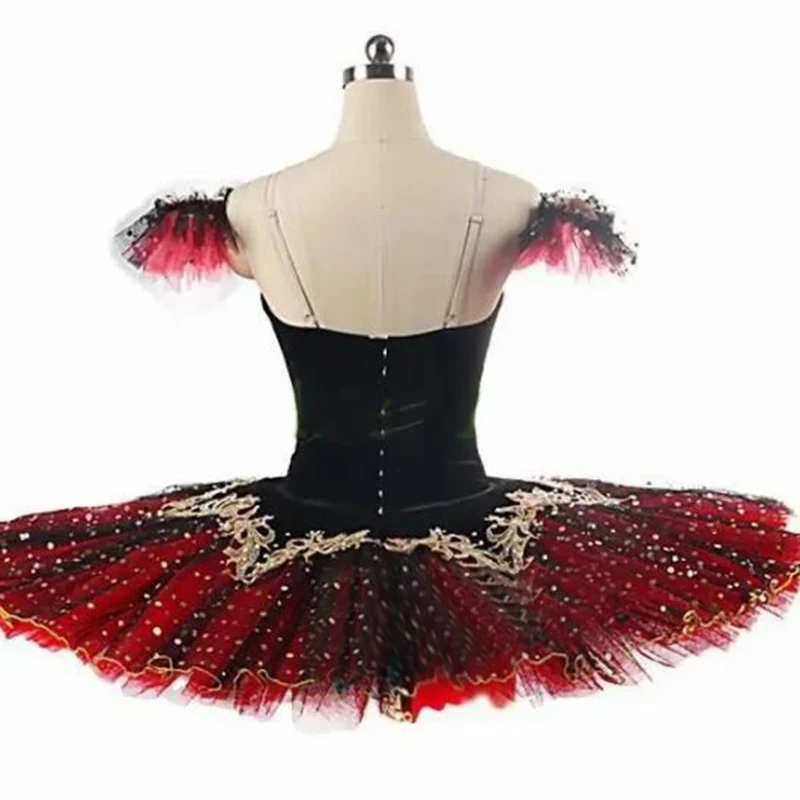 Zwart Rood Professionele Tutu La Esmeralda Performance Ballet Tutu Schotel Pannenkoek Tutu Jurk Meisjes Kids Ballerina Feest Kostuum