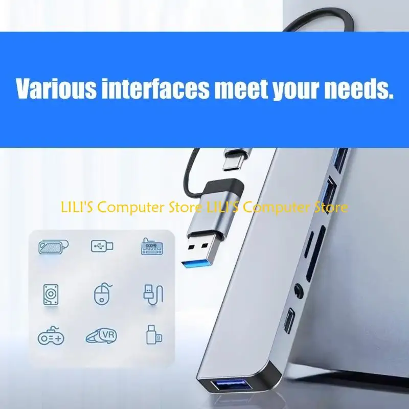 

A52B USB C+USB3.0 Hub 8 Port USB Splitter Multiport Extended 3xUSB2.0+1xUSB3.0+Type C