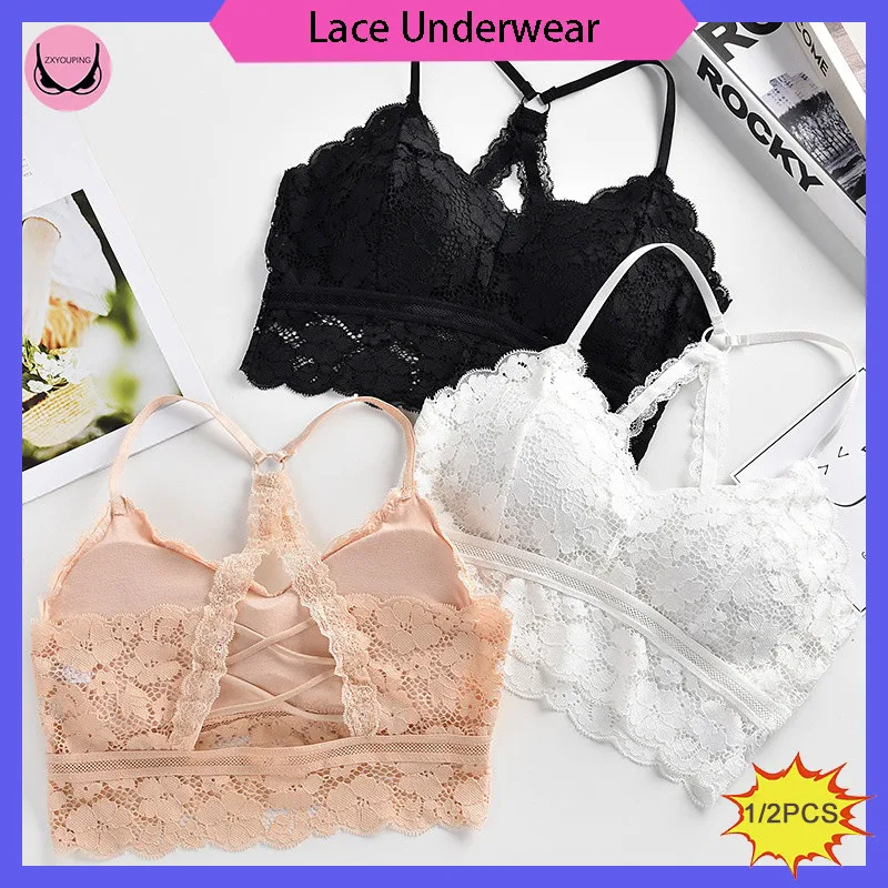 

Women's Sexy Lace Breathable Bra Hollow Out Beautiful Back Lingerie Comfortable Wireless Push Up Underwear