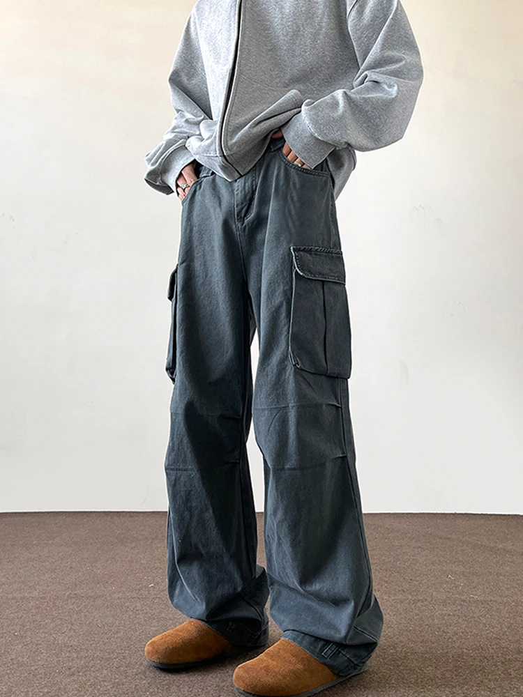 

Мужские повседневные брюки Waed Workwear: осенние, в американском уличном стиле, прямые, в стиле милитари, ретро, модные, широкие, длинные брюки