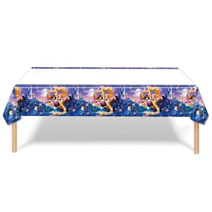 Tangled Rapunzel Theme Party Supplies, Besteck, Papierglas, Teller, Serviette, Tischdecken, Luftballons, Geburtstagsfeierdekoration, Babyparty 10 Hauptverkäufe Rapunzel Geburtstagsfeier - №1