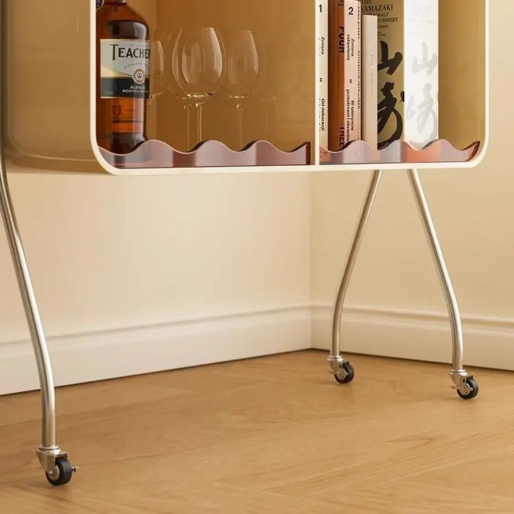 أريكة غرفة المعيشة من الأكريليك، رف متنقل للتخزين، خزانة جانبية حديثة وبسيطة لتناول الطعام على النبيذ #2