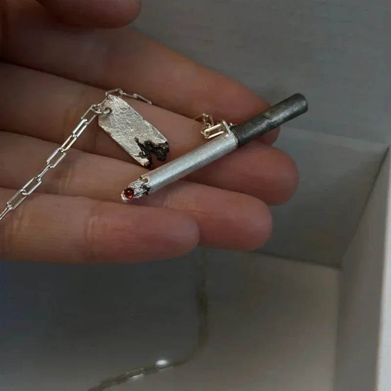 Punk Personalized Charm Pendant Necklace For Men Women Lonely Lgnited Cigarettes Necklace Hip Hop Jewelry Accessories Gifts
