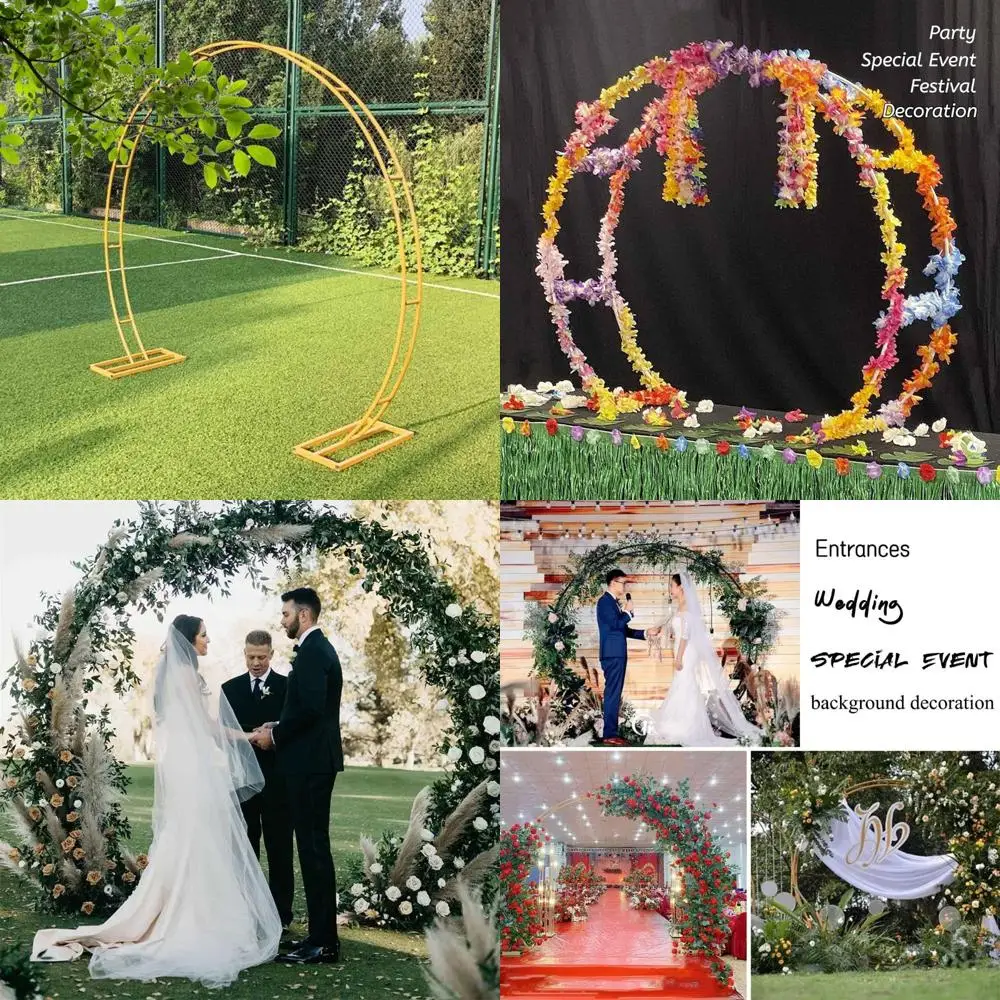 

Прочная металлическая свадебная арка с круглым дизайном в виде розового сада, антикоррозийная, идеально подходит для вечеринок на открытом воздухе, размер 2x2,40 м