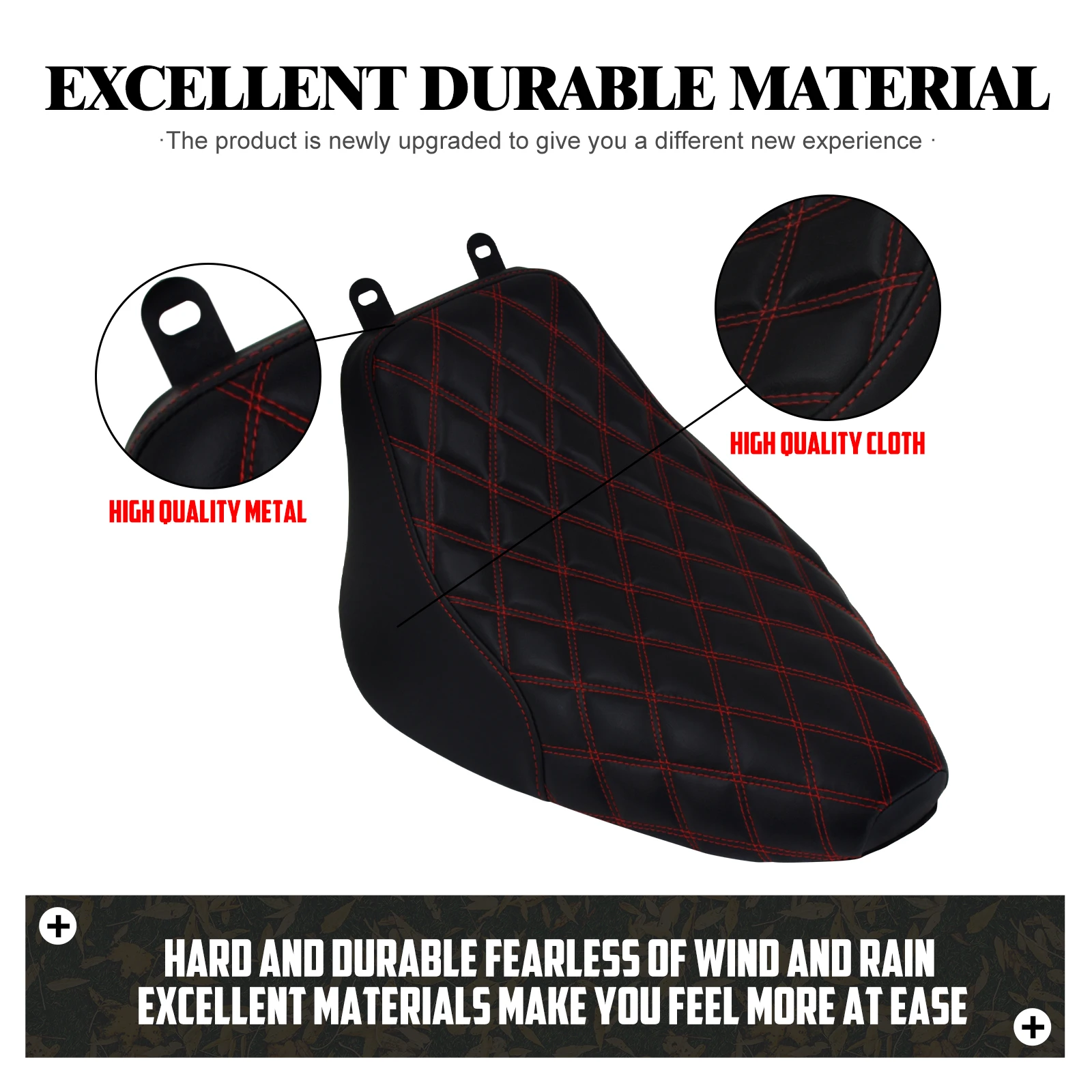 Motorcycle Solo Seat Front Driver Diamond Cushion Low Profile Seat For Harley Softail Deluxe FLSTN Heritage Classic FLSTC 06-17