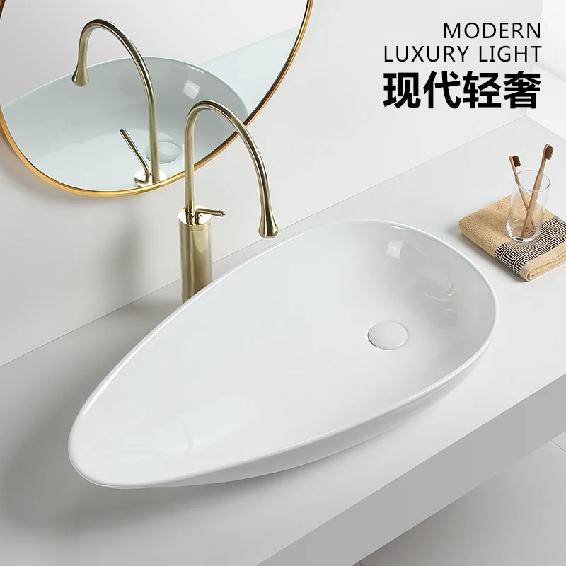 

Modern fashion countertop basin left and right side launching washbasin wash basin balcony washing machine cabinet countertop ba