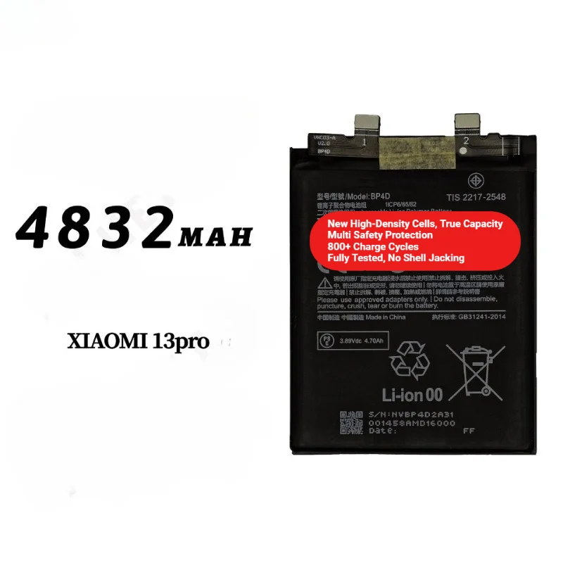 BP4D for Xiaomi Mi 13 Pro Phone Battery 0 Cycle High Quality High Capacity Battery Replacement Bateria Grade A Cell with Tools