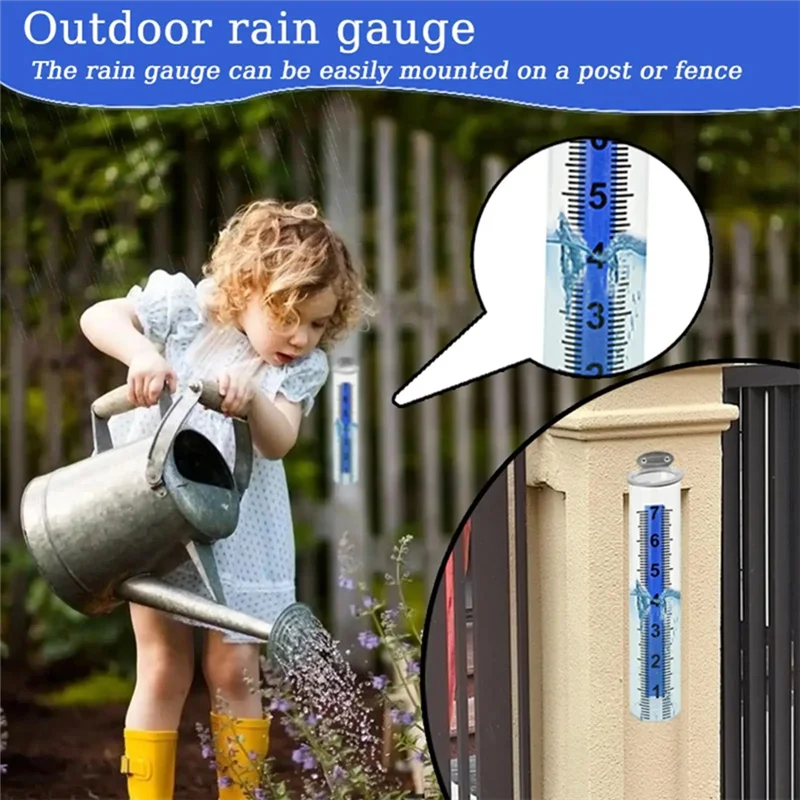 

For Fence Yard Patio Lawn Farm Deck Outdoor Garden Rain Gauge Accurate Rain Measurement Tool Weatherproof Rainfall Design