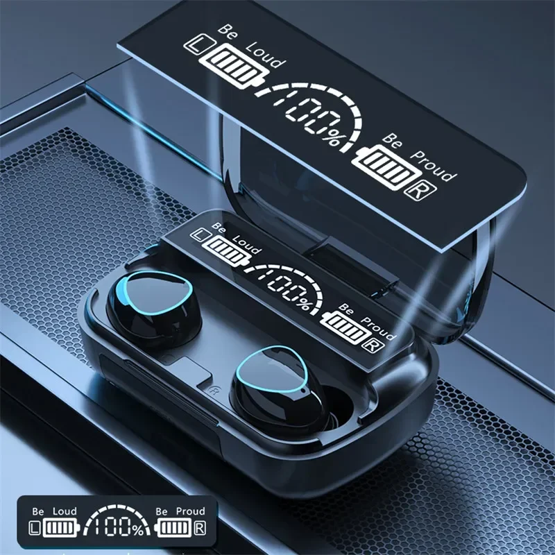 M10 TWS Wireless Headphones: Bluetooth Connection, Charging Box, 9D Stereo, Sports Waterproof Earbuds + Microphone view 4