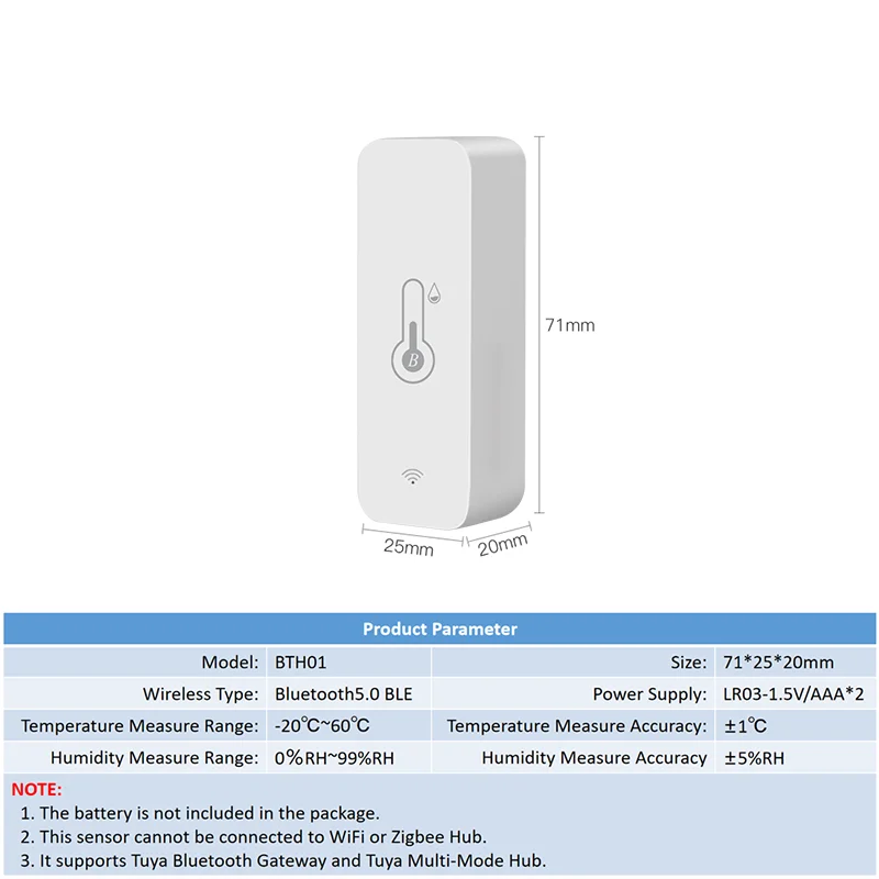 Tuya Smart Temperature Humidity Sensor Mini 2023 New Upgrade Bluetooth-Compatible APP Remote Control Thermometer Hygrometer