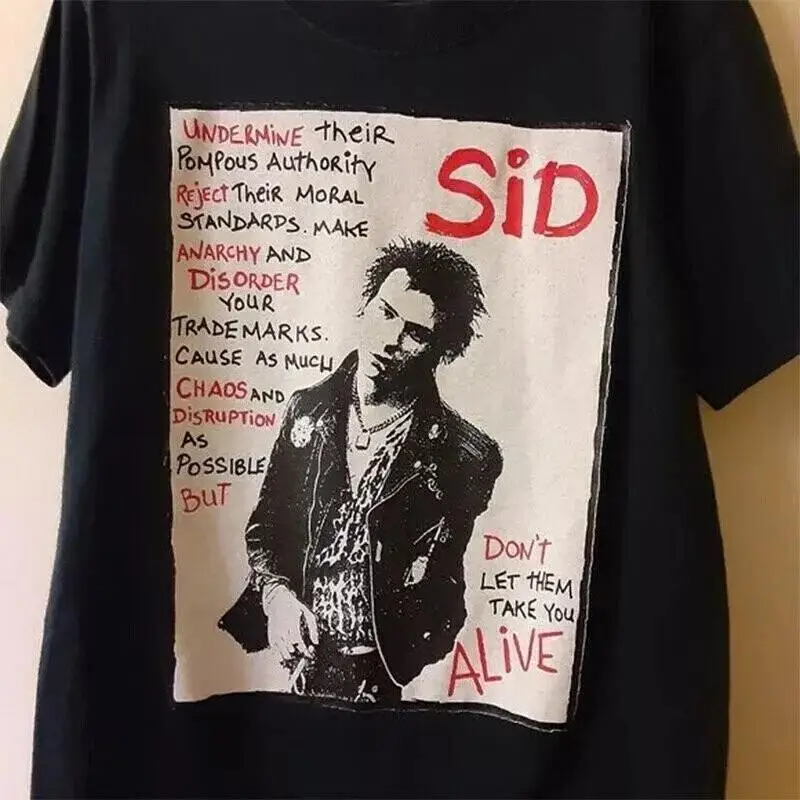 Sid Vicious Sex Pistols Band Cotton shirt T S to 5XL