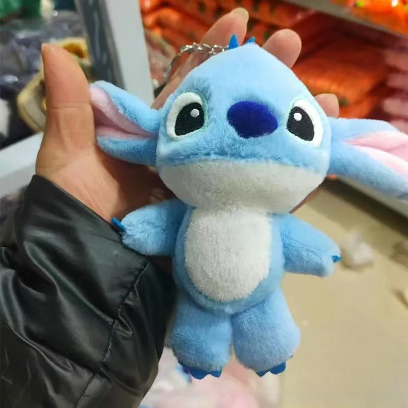 Disney-Porte-clés Stitch pour enfants, pendentif de dessin animé, couple de beurre, mignon, mode, décoration de sac à dos, jouet pour enfants, cadeau d'anniversaire