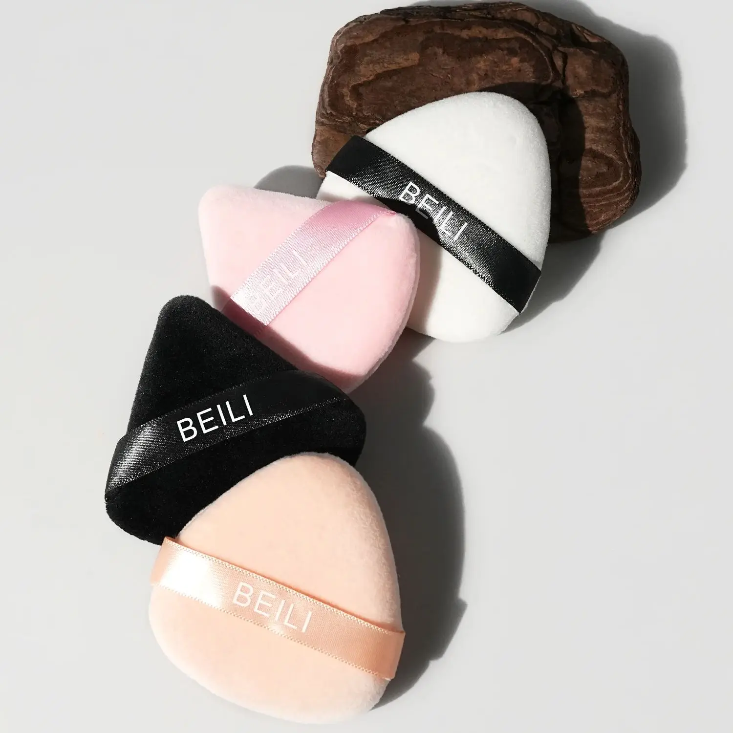 4piece Powder Puff Face Soft Triangle Makeup Puff Velour Makeup Sponge Stocking Stuffers for Loose Powder