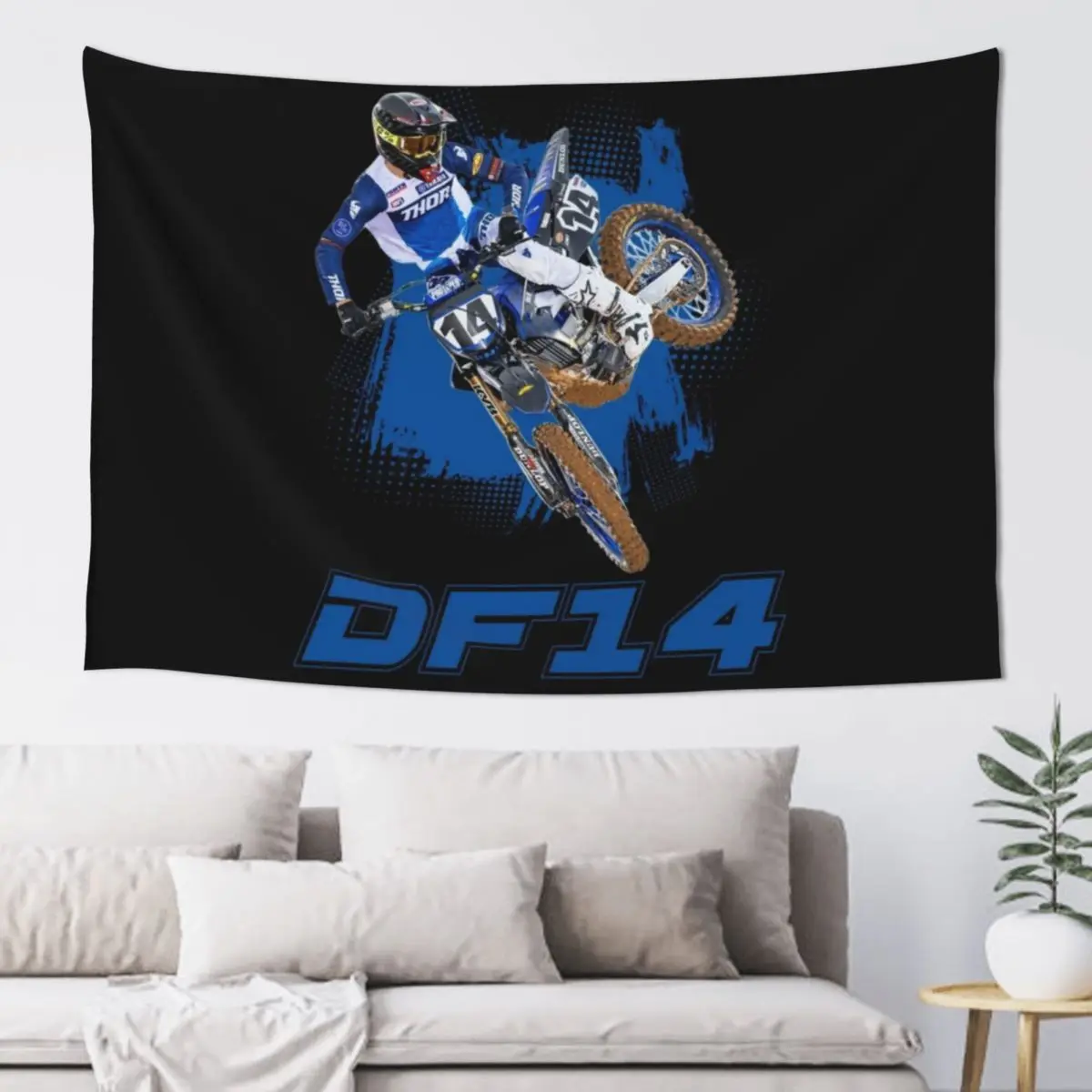 

Dylan DF14 Ferrandis motocross legend Dirt bike Champion 14 Gift Design 2021 2022 Tapestry Bedroom Decor Aesthetic Tapestry