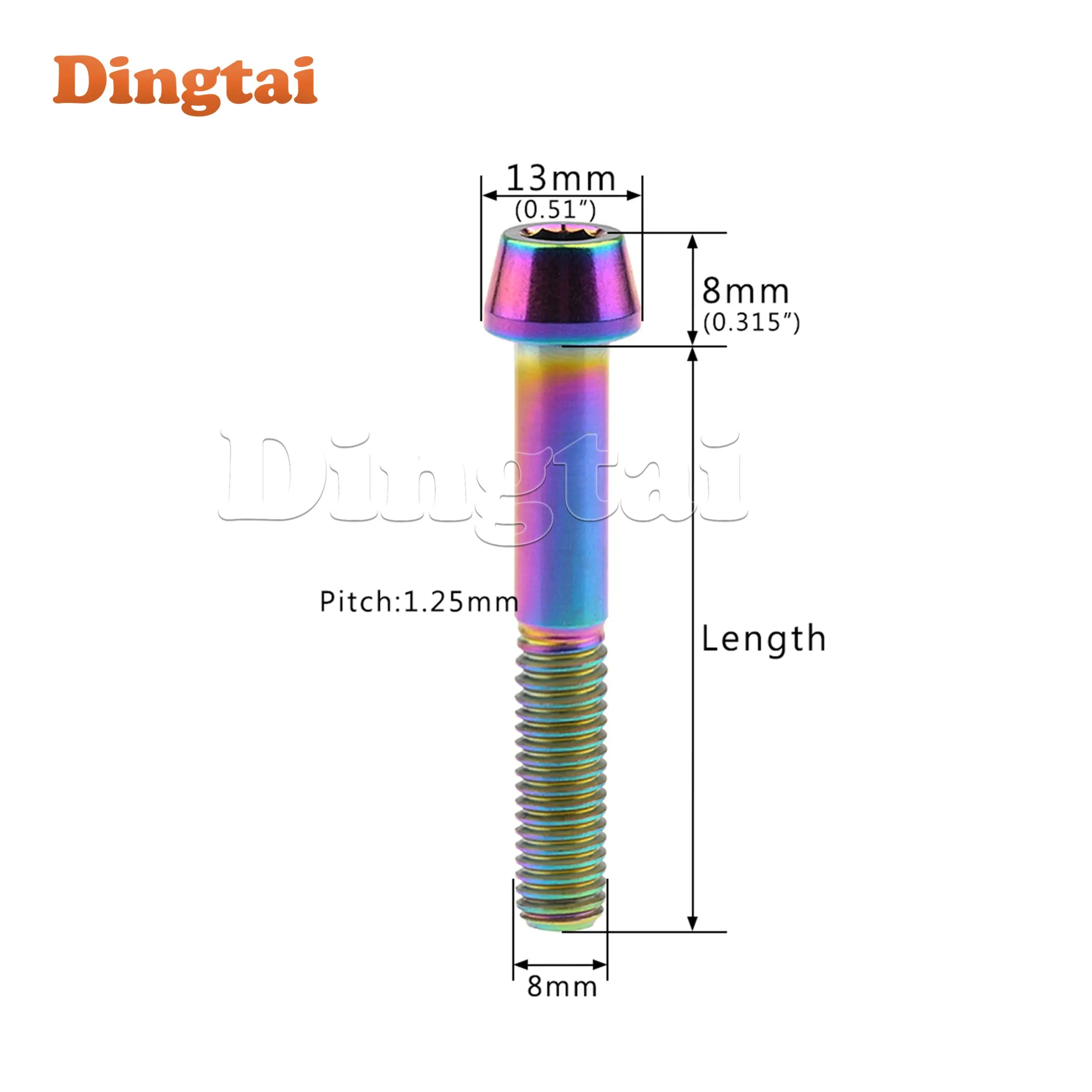 Titanium Bolt 5/10PCS M8x15 -- 70mm Allen Key Taper Head Bolt Screw for Bicycle Headset Brake