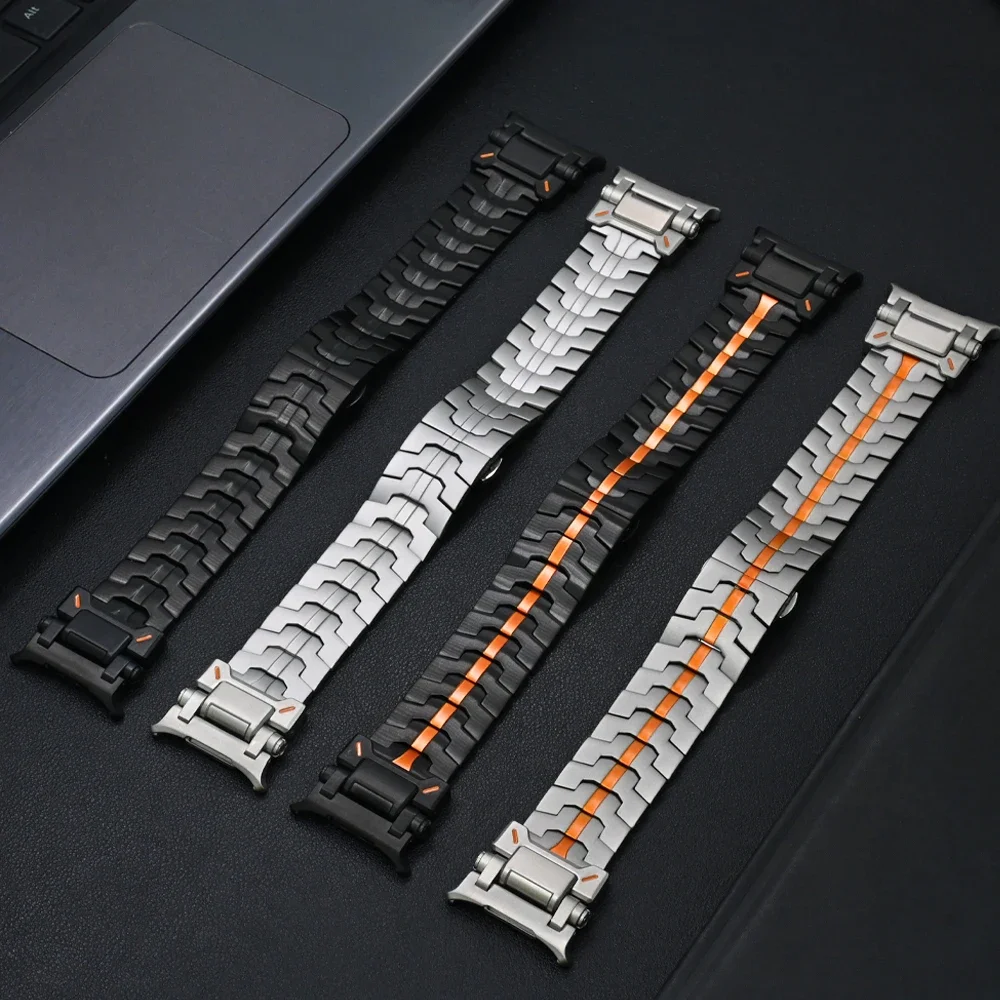 Luxury Stainless Steel Band for Samsung Galaxy 7 Ultra 47mm Aluminum Alloy Case+strap for Galaxy Ultra Butterfly Buckle Bracelet