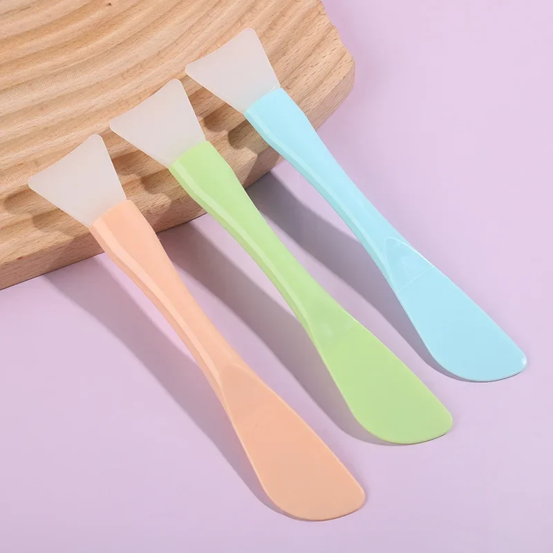 Silicone Brush Face Mask Glue Brush Facial Mask Soft Head with Scraper Stirring Brush Smear Supplies Tool