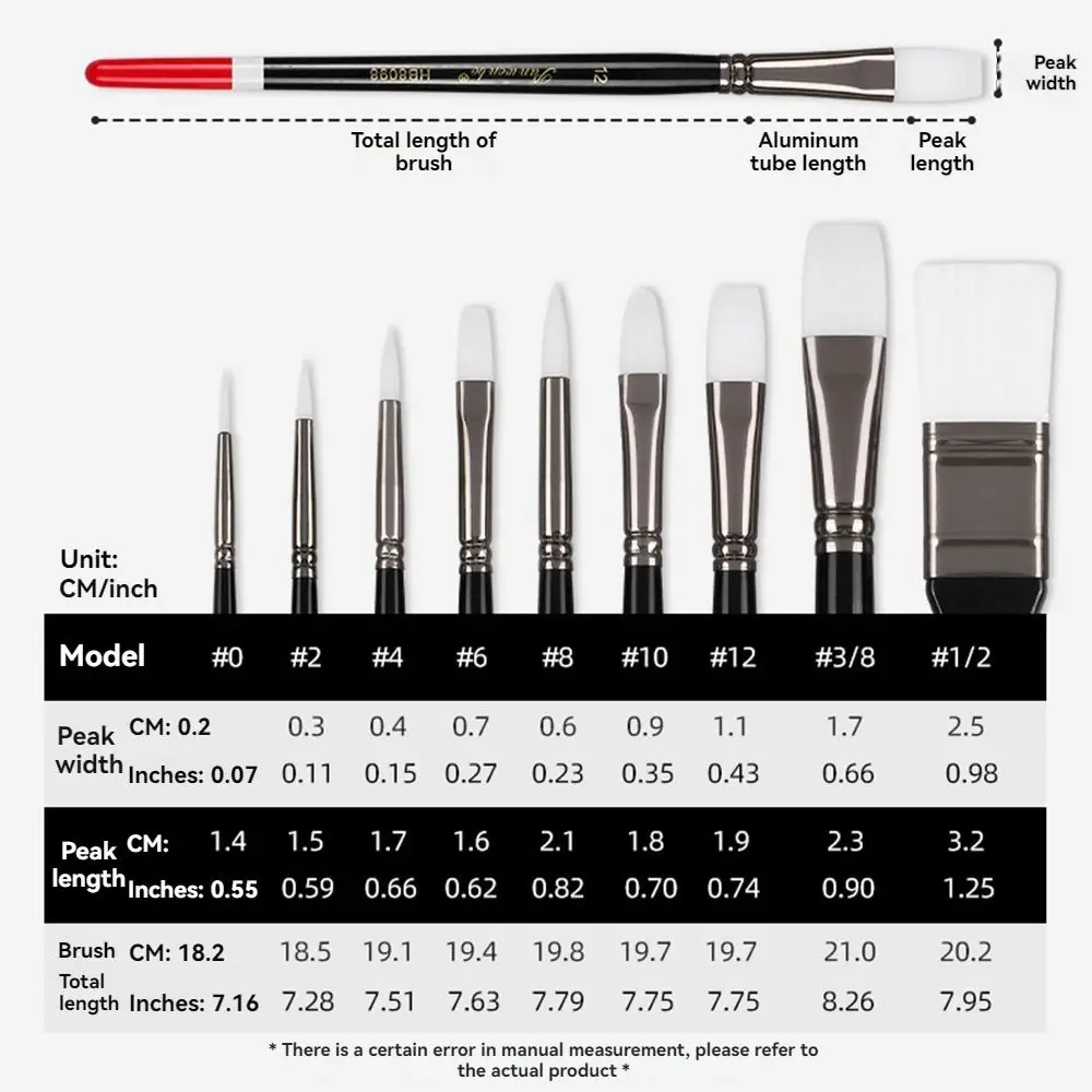 9Pcs/Set Multifunctional Nylon Hair Paintbrush Set Wooden Handle Soft Bristled Art Paint Brushes Different Shape Lightweight