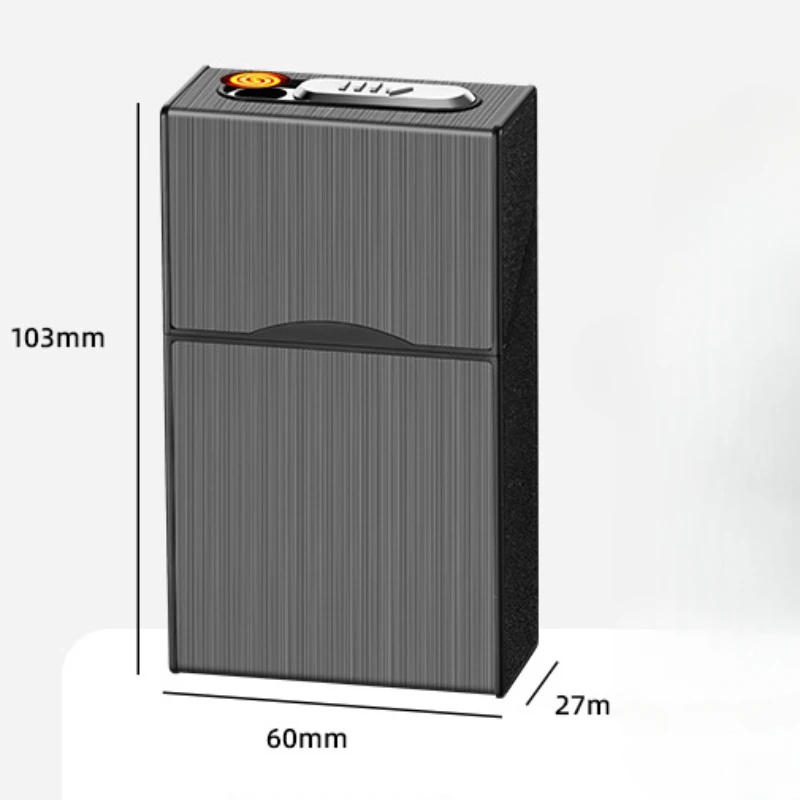 2 In 1 20 Cigarette Case Lighter Case USB Rechargeable Electronic Case Portable Windproof Smoking Accessories Gift for Men view 6
