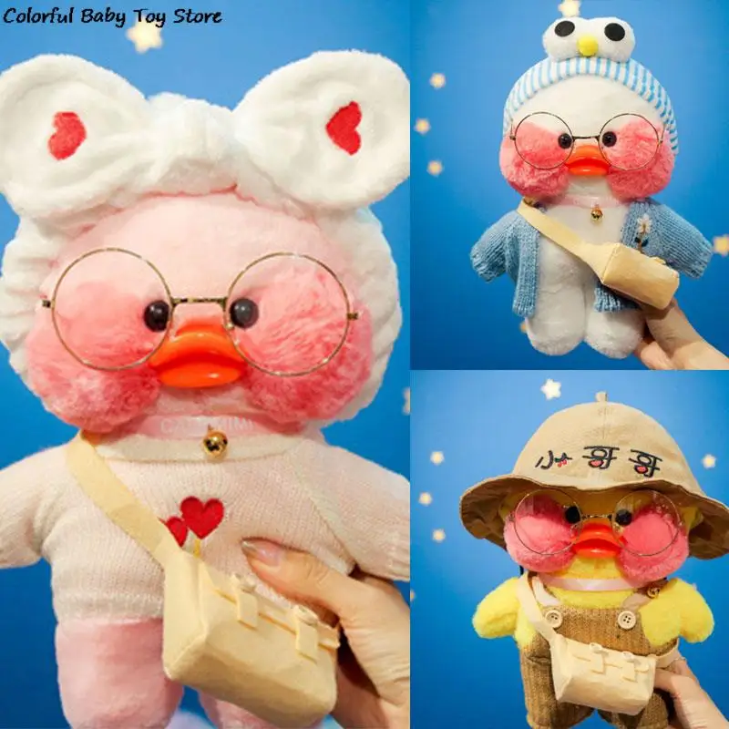 Vêtements café ours canard 30cm, sacs à lunettes jupes pull mignon jouets en peluche dessin animé poupée en peluche accessoires vêtements nouvelle collection