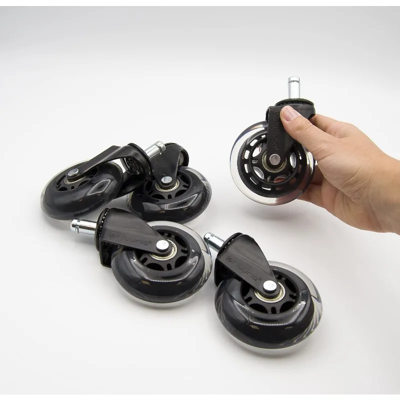1/2/4/5Pcs Office Chair Caster Wheels 2.5/3 Inch Swivel Rubber Caster Wheels Replacement Soft Safe Rollers Furniture Hardware