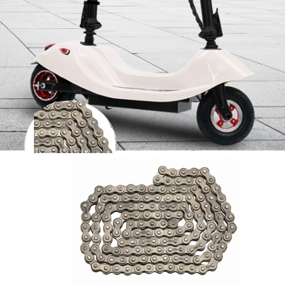 Durable Steel 25H Chain Electric Scooter Replacement Chain 106 Links Roller Chain Bronze Drive Chain Mini Bike